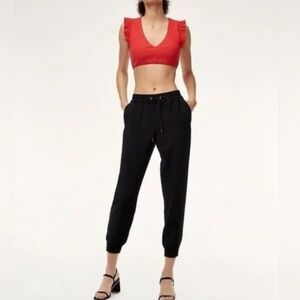 Aritzia Wilfred Black Buffon Crepe Relaxed Baggy Jogger Pant Size XS